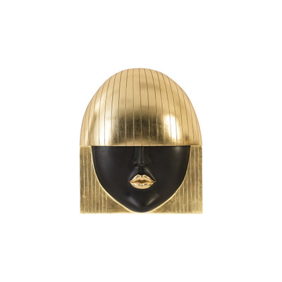 Phillips Collection Fashion Faces Wall Art - Large - Kiss - Black and Gold Leaf