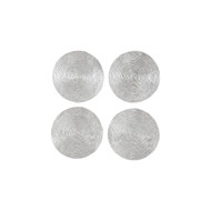 Phillips Collection Ripple Wall Disc - Set of 4 - Resin - LG - Silver Leaf with Antiquing