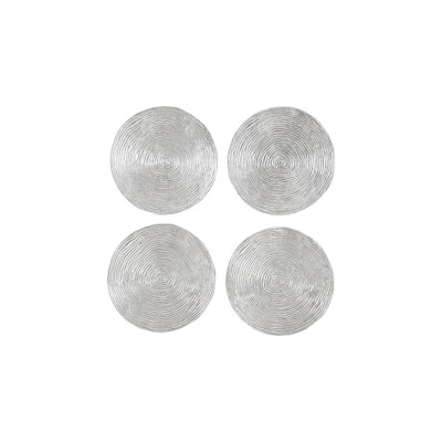 Phillips Collection Ripple Wall Disc - Set of 4 - Resin - LG - Silver Leaf with Antiquing