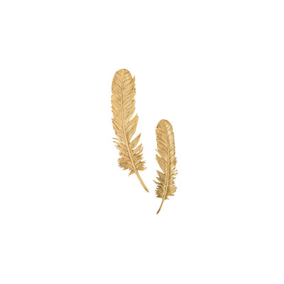 Phillips Collection Feathers Wall Art - Small - Gold Leaf - Set of 2