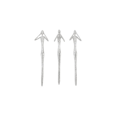 Phillips Collection See - Speak - Hear No Evil Wall Art - Silver Leaf - Set Of 3
