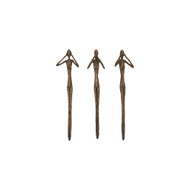 Phillips Collection See - Speak - Hear No Evil Wall Art - Resin - Bronze - Set Of 3