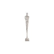Phillips Collection Tall Chiseled Male Sculpture - Resin - Silver Leaf
