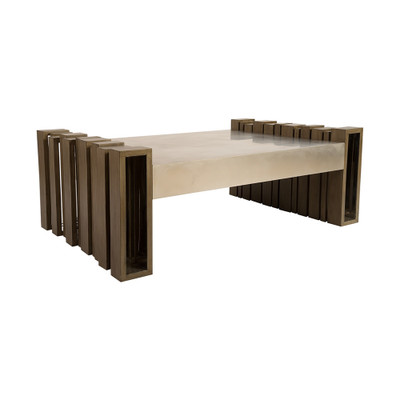 Phillips Collection Barcode Coffee Table - Mahogany - Stainless Steel