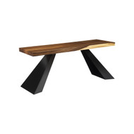 Phillips Collection Tapered Wood Console - Black Metal Legs