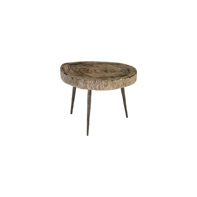 Phillips Collection Crosscut Coffee Table - Gray Stone - Forged Legs