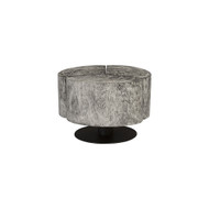 Phillips Collection Clover Coffee Table - Chamcha Wood - Gray Stone Finish - Metal Base