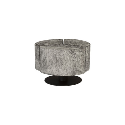 Phillips Collection Clover Coffee Table - Chamcha Wood - Gray Stone Finish - Metal Base