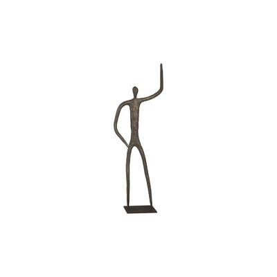 Phillips Collection Abstract Figure on Metal Base - Bronze Finish - Arm Up