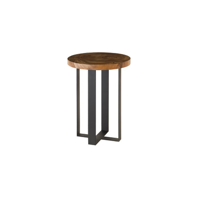 Phillips Collection Chuleta Bar Table on Black Metal Base - Chamcha Wood - Natural