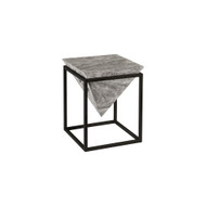 Phillips Collection Inverted Pyramid Side Table - Gray Stone - Wood - Metal - Black - SM