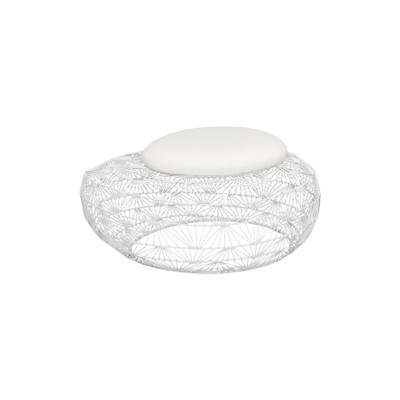 Phillips Collection Wire Mesh Stone Stool with Cushion - SM