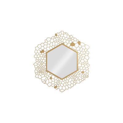 Phillips Collection Hexagon Honeycomb Mirror Brass
