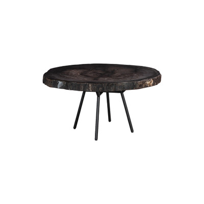 Phillips Collection Petrified Coffee Table - Round - Metal Black Base - Large