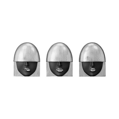Phillips Collection Fashion Faces Wall Art - Small - Black and Silver Leaf - Set of 3