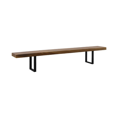 Phillips Collection Origins Straight Edge Bench - Natural - Satin Black Legs 96"