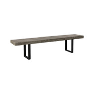 Phillips Collection Origins Straight Edge Bench - Gray Stone - Satin Black Legs 72"