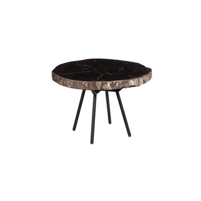 Phillips Collection Petrified Coffee Table - Round - Metal Black Base - Small