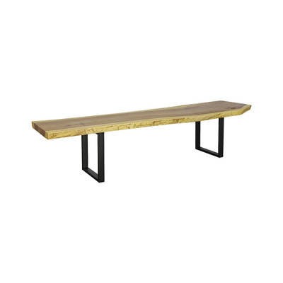 Phillips Collection Origins Straight Edge Bench - Natural - Satin Black Legs 79"