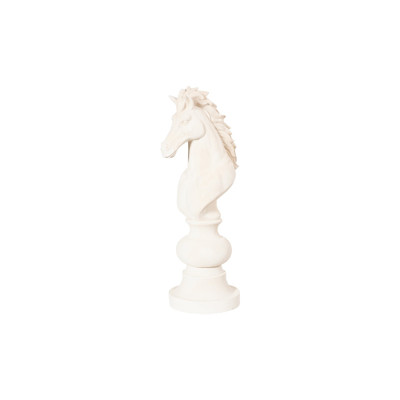Phillips Collection Knight Chess Sculpture - Cast Stone White