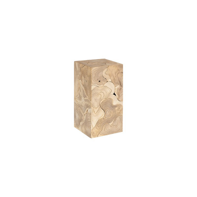 Phillips Collection Teak Slice Pedestal - Square - Bleached - SM