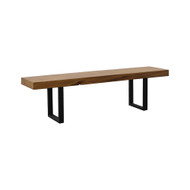 Phillips Collection Origins Straight Edge Bench - Natural - Satin Black Legs 60"