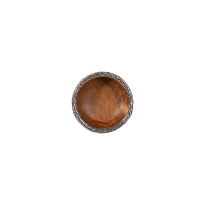 Phillips Collection Teak Wood Bowl Wall Art - Metallurgy Edge - XS
