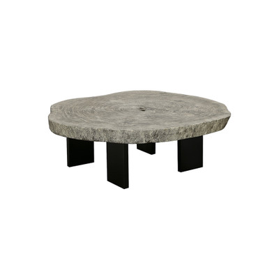 Phillips Collection Floating Coffee Table with Black Legs - Gray Stone - Size Varies