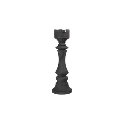 Phillips Collection Rook Chess Sculpture - Cast Stone Black