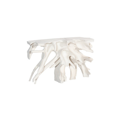 Phillips Collection Cast Teak Root Console - White Stone