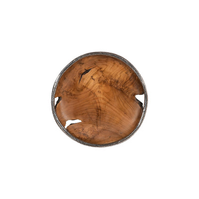 Phillips Collection Teak Wood Bowl Wall Art - Metallurgy Edge - XL