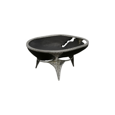 Phillips Collection Graven Table Top Bowl - Black and Stainless Steel