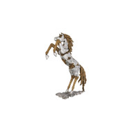 Phillips Collection Mustang Horse Armored Sculpture - Rearing - Wood Base