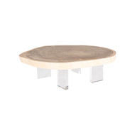 Phillips Collection Floating Coffee Table with Acrylic Legs - Bleached - Size Varies