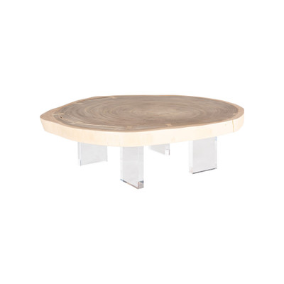 Phillips Collection Floating Coffee Table with Acrylic Legs - Bleached - Size Varies