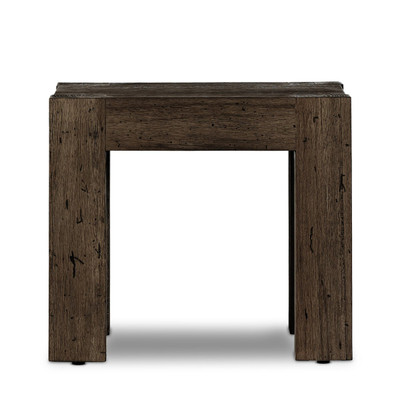 Four Hands Abaso End Table - Ebony Rustic Wormwood Oak