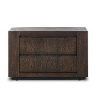 Four Hands Abaso Nightstand - Ebony Rustic Wormwood Oak