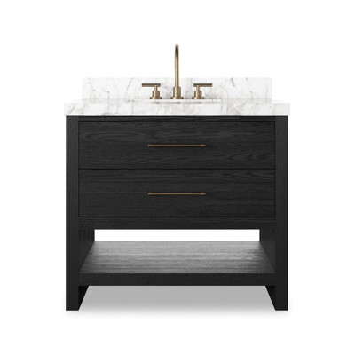 Four Hands Anthem Single Vanity - Black Wash Oak Veneer