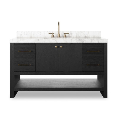 Four Hands Anthem Single Wide Vanity - Black Wash Oak Veneer