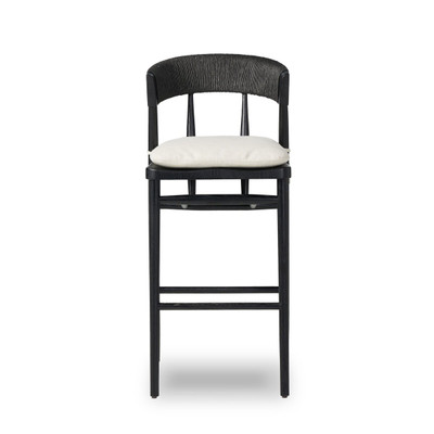 Four Hands Buxton Bar Stool - Black Oak - Savile Flax