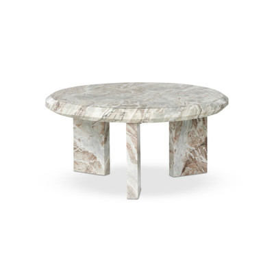 Four Hands Dakota Nesting Coffee Table - Large - Creamy Taupe Marble Solid