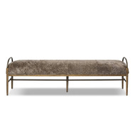 Four Hands Demi Accent Bench - Taupe Shearling