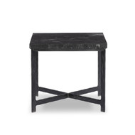 Four Hands Hammered Iron End Table - Charcoal Marble