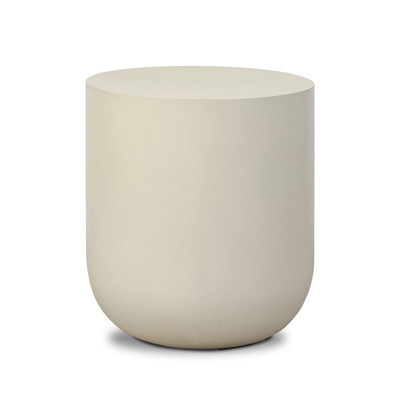 Four Hands Ivan Round End Table - White Concrete