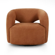 Four Hands Mazie Swivel Chair - Nubuck Cognac