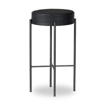 Four Hands Nocona Bar Stool - Black Leather