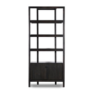 Four Hands Reza Bookcase - Worn Black Parawood