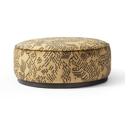 Four Hands Sinclair Large Round Ottoman - Balkan Ochre