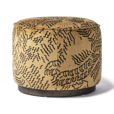 Four Hands Sinclair Round Ottoman - Balkan Ochre