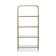 Four Hands Swinton Bookcase - Hammered Aged Brass - 82"